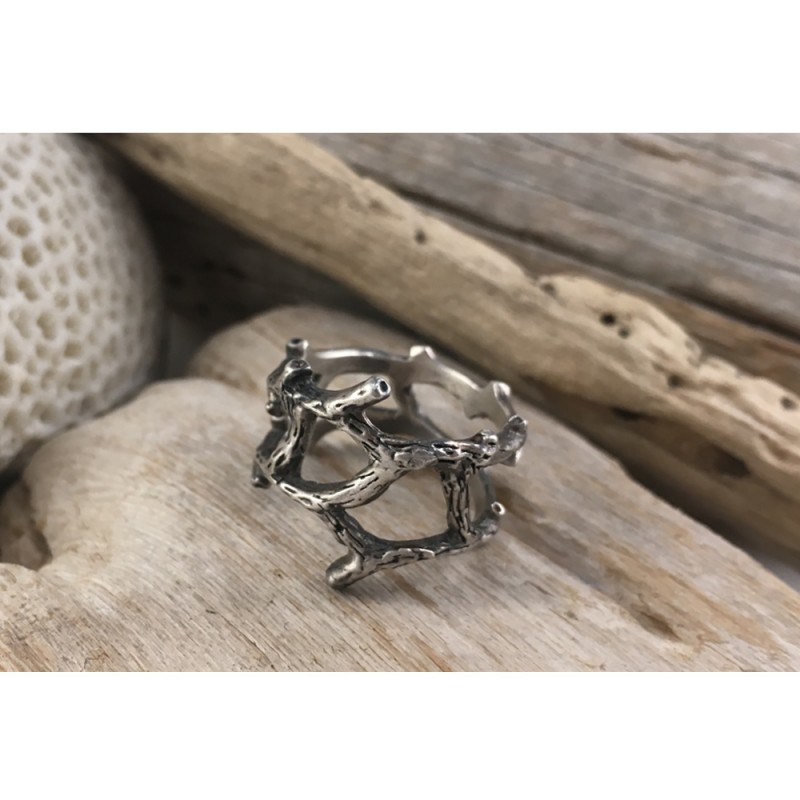 FOREST RING silver gold brass