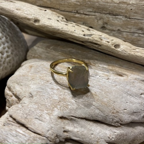 ROCK RING RAW NATURAL STONE SILVER