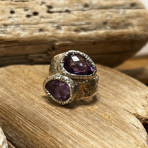 Anillo doble piedra crispoasa desierto