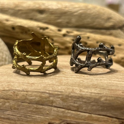 FOREST RING silver gold brass