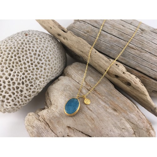 Cadena Happy Stones piedra natural plata