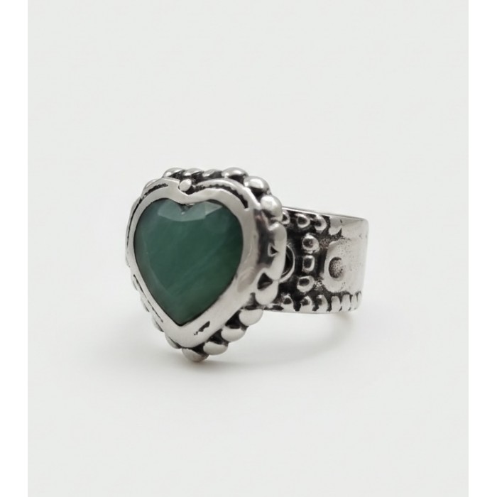 Anillo Heart Anillo Corazón piedra natural anillo plata anillo pasión amor