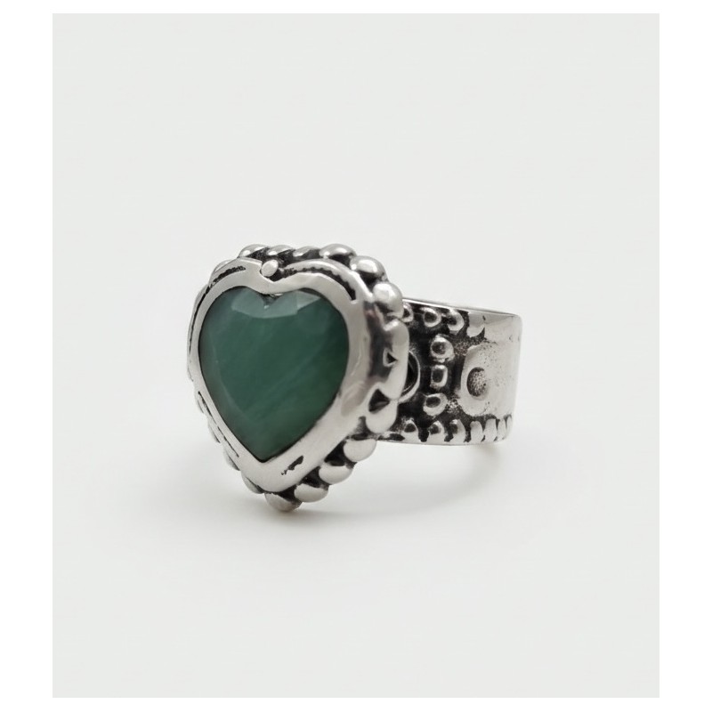 Anillo Heart Anillo Corazón piedra natural anillo plata anillo pasión amor