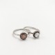 Silver ring with natural stone surrounded by diamonds. Timeless and romantic style ring. The perfect present!