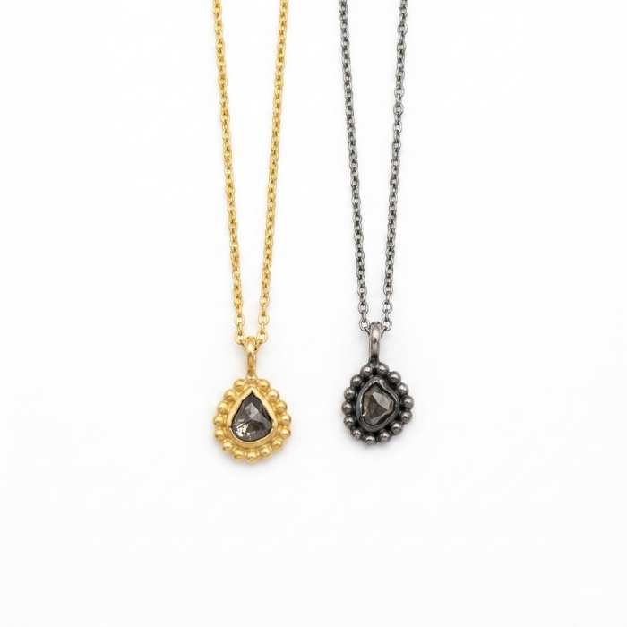 WATER PENDANT silver gold diamond