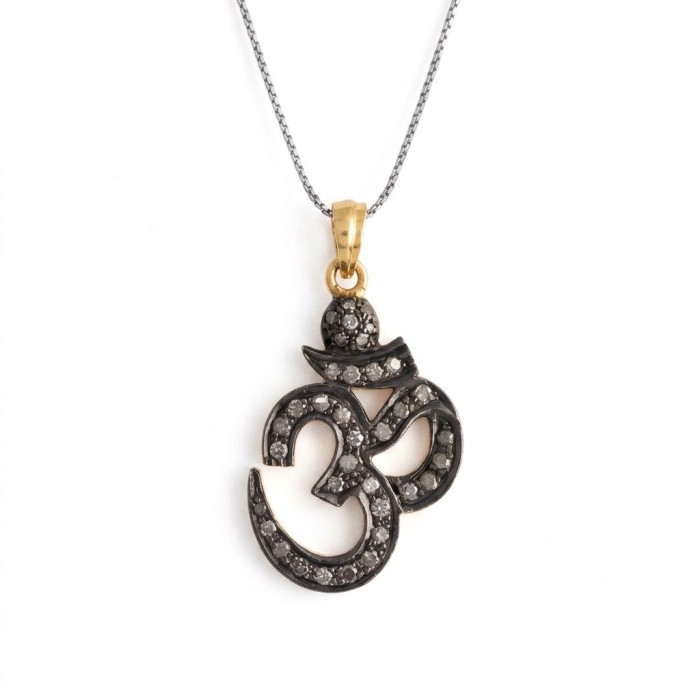 Colgante símbolo Om plata con diamantes ideal yoga y India lovers