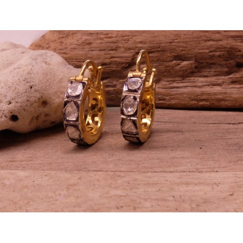 POLKI DIAMONDS HOOPS