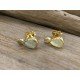 STUD EARRINGS natural stone silver gold