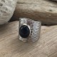 ANILLO ANCHO ÓNIX PLATA HOMBRE